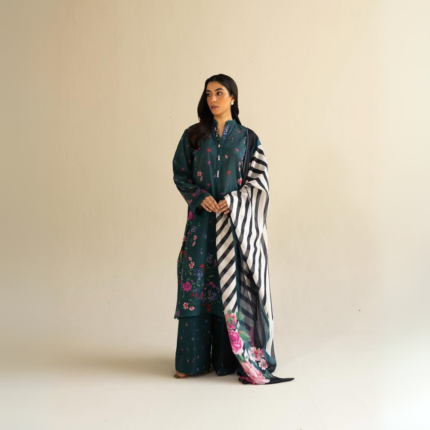 Elegant Printed Lawn Suit with Chiffon Dupatta – Unstitched